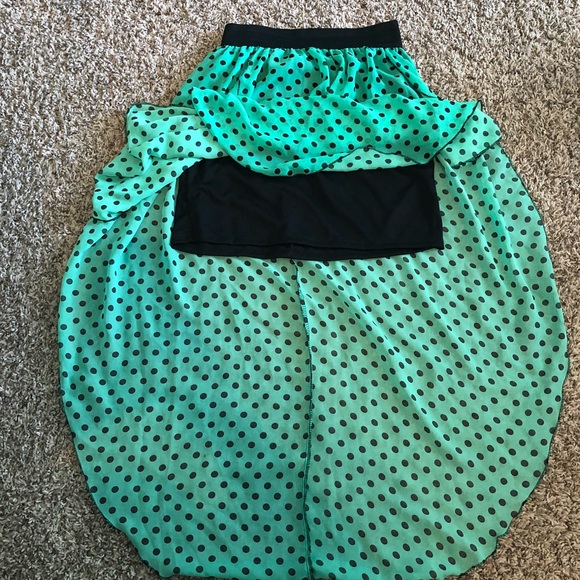 Teal and Black Polkadot Skirt NWOT - Picture 3 of 3